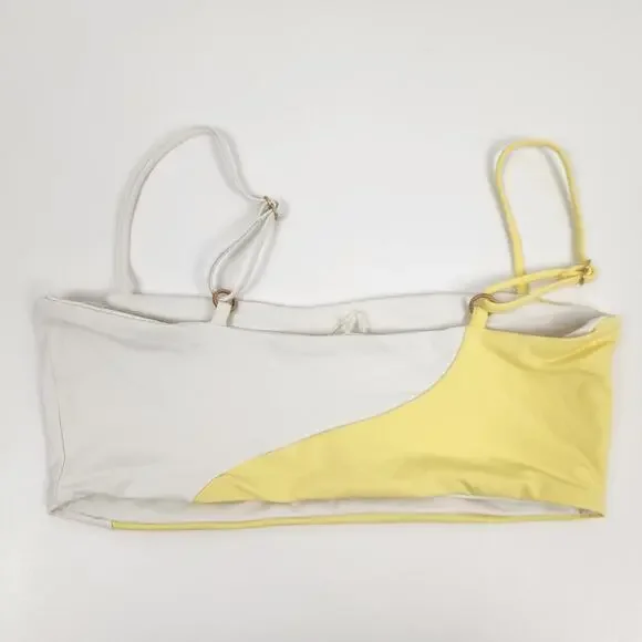 L*Space Ari Bikini Top in Yellow White Size Medium NWT - Picture 4 of 6